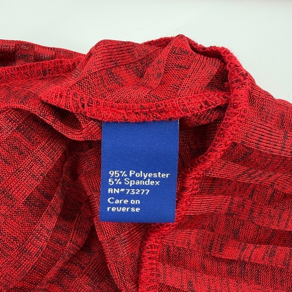 APT 9 Red Chevron Print Long Sleeve V‎ Neck Top Women's Plus Size XXL - Picture 4 of 6